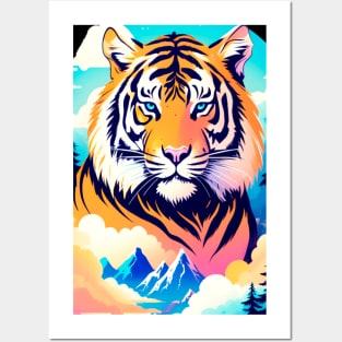 Tiger in the Mountains and Forests Posters and Art